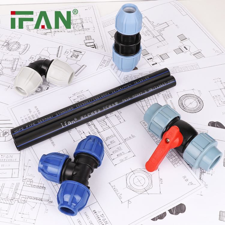 20-110MM Blue HDPE Pipe Fitting