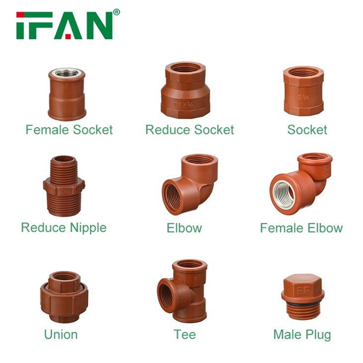 Durable 1/2“ Brown Color PPH Fitting