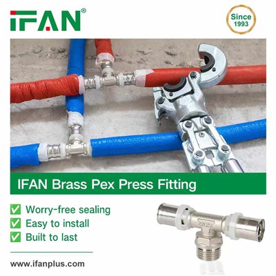 IFAN Brass Pex Press Fitting Tee