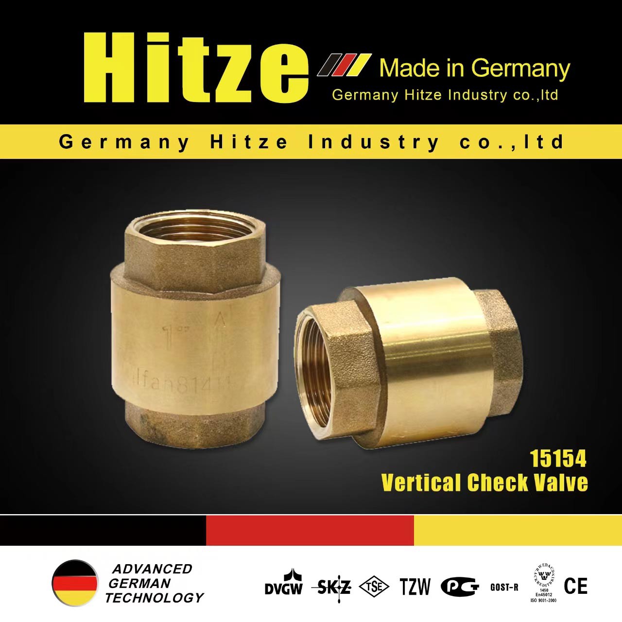 Hitze brass check valve