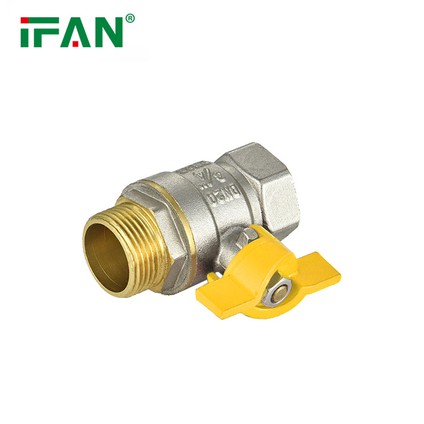 81052 Yellow Butterfly Handle Ball Valve